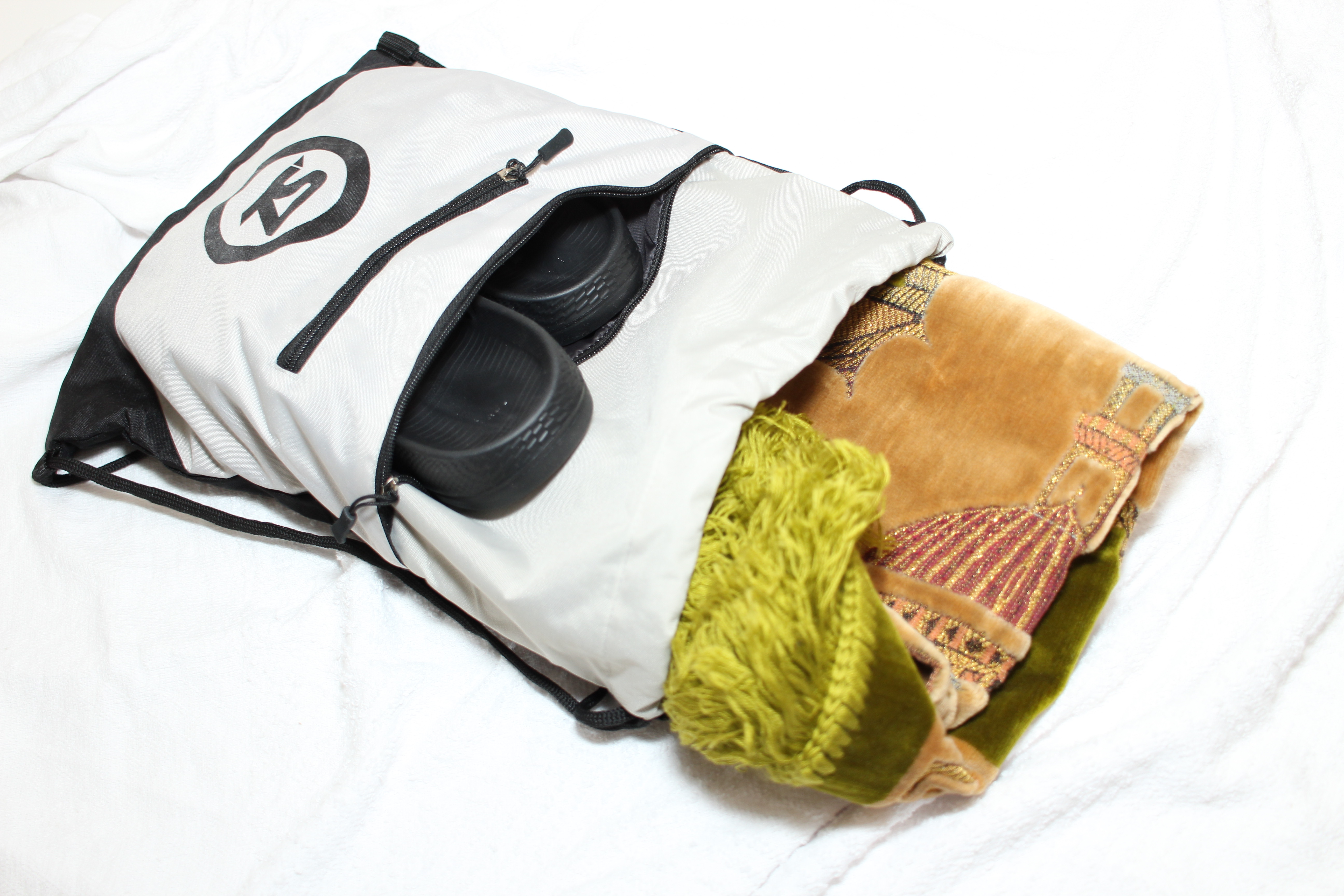 Lightweight Travel Bag worn over Ihram